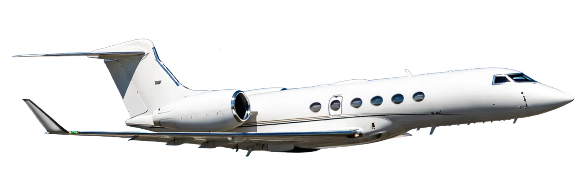Jet ejecutivo de tamaño medio visto de perfil
